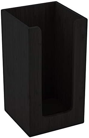 Restaurantware Coffee Cup Organizer 4.5 x 4.5 x 8 Inch Multipurpose Bamboo Holder Black Countertop Cup, Napkin, and Lid Organizer for Coffee Shops and Office Break Rooms