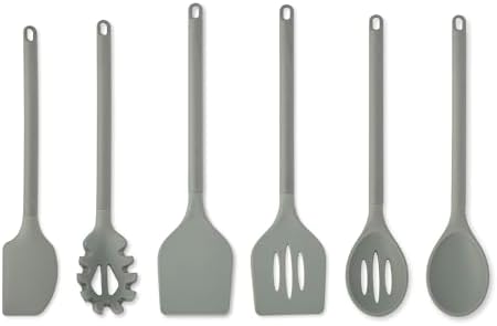 Core Kitchen Silicone and Wheat Fiber Cooking Utensils 6-Piece Set - Pewter
