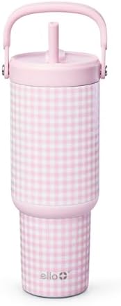 Ello Oasis Go+ 26oz Insulated Stainless Steel Tumbler with Straw, Pink