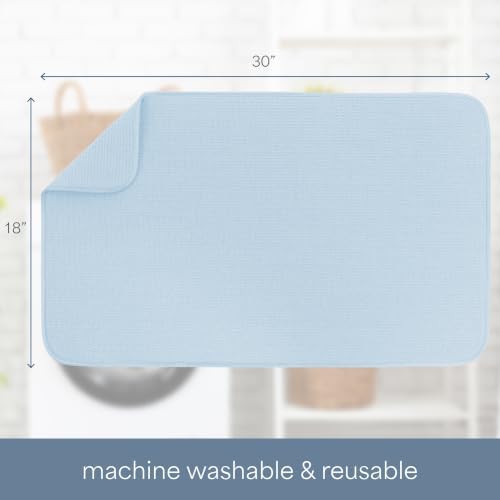 S&T INC. Dish Drying Mat, 18" x 30", Jumbo, Sky Blue