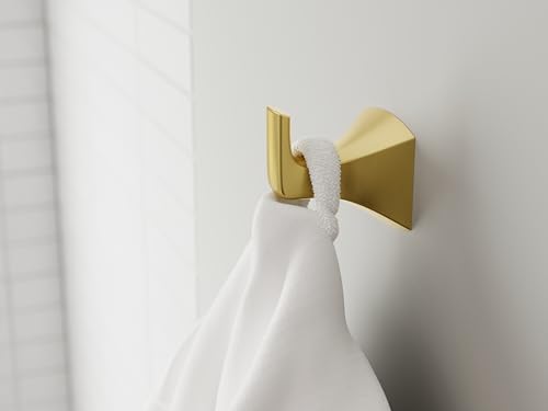 Pfister Bruxie Towel Hook, Bathroom Towel Hook, Wall-Mounted, Screw-in, Brushed Gold Finish, BRHBIE0BG