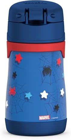 THERMOS Vacuum Insulated Stainless Steel 10oz Straw Bottle, Spidey and His Amazing