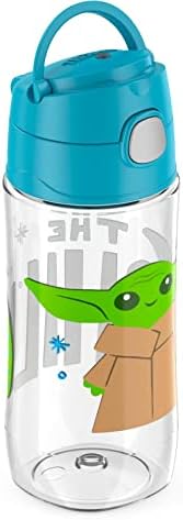 THERMOS FUNTAINER 16oz Plastic Bottle with Spout Lid, The Mandalorian