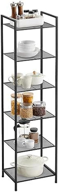 SONGMICS 6-Tier Storage Rack, Bathroom Shelf, Extendable Plant Stand