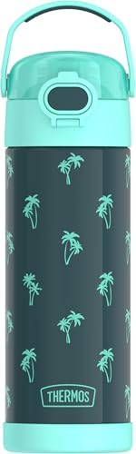THERMOS FUNTAINER Water Bottle with Spout, 16oz, Palm Trees
