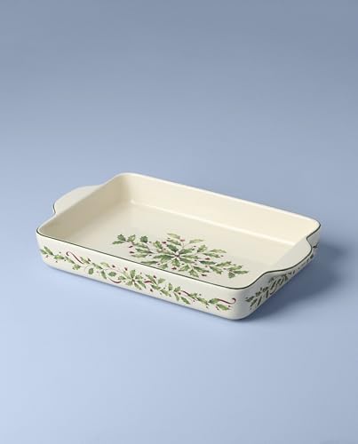 Lenox Holiday Stoneware Large Rectangular Christmas Baking Dish