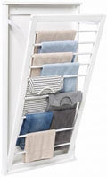 Honey-Can-Do Wall-Mount Wooden Clothes Drying Rack, 30 lb, White