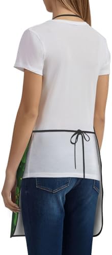 Sigouyinei Waterproof Kitchen Apron For Women Men Soft Bib Work With Pocket