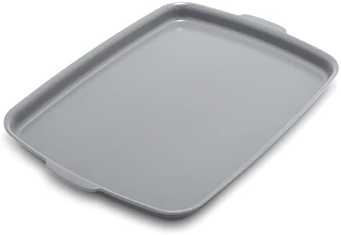 GreenPan Premiere Ovenware Healthy Ceramic Nonstick 18" x 13" Half Rectangular Baking Pan, PFAS-Free, Warp-Free Bakeware, Durable Quick Heating, Oven & Broiler Safe to 600F, Dishwasher Safe, Gray