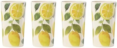 Oneida 24 Seven Lemon Melamine Tumblers, 16oz, Set of 4