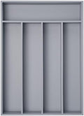 Besilord Bamboo Silverware Holder - Drawer Organizer with 5 Slots (Gray)