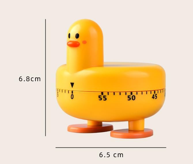 Cooking Timer Cute Duck Kitchen Timer 60 Minute Wind Up Mechanical Rotating - Image 2