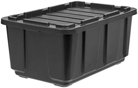 IRIS USA 4-Pack 27 Gal Heavy Duty Storage Tote Bins with Lids, Black