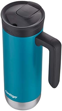 Contigo Superior 2.0 Stainless Steel Travel Mug with Handle Leak-Proof Lid Double-Wall Insulation for Hot & Cold Beverages, 20oz, Juniper, Ideal for Commuting and Travel
