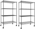 Simple Deluxe Heavy Duty 4-Shelf Storage Shelving Unit, 36" D x 14" W x 55.91" H Steel Organizer Wire Rack 1000Lb Capacity, Black, 2 Pack