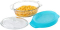 Libbey Baker’s Premium 3 Piece Glass Baking Dish Set, Stackable, Space Saving Casserole Dish with Lid Set, Baking Glassware for Casseroles, Desserts