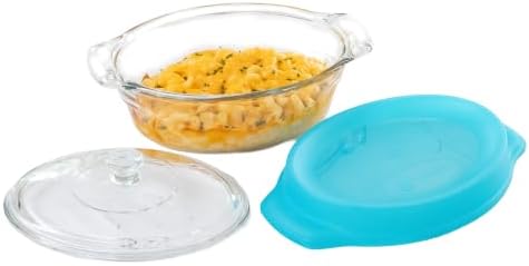 Libbey Baker’s Premium 3 Piece Glass Baking Dish Set, Stackable, Space Saving Casserole Dish with Lid Set, Baking Glassware for Casseroles, Desserts