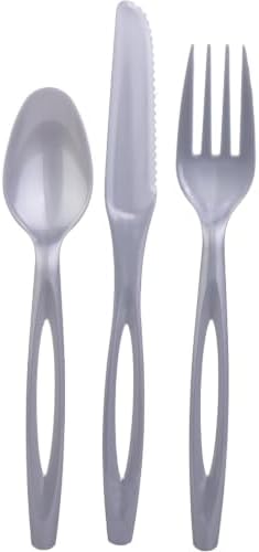 Glad Silver Disposable Cutlery Set, Heavy Duty Plastic, 240 Count