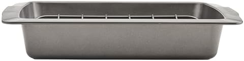 Farberware Bakeware Nonstick Roasting Pan/Roaster with U-Rack, 14.75 Inch x 10.75 Inch - Gray