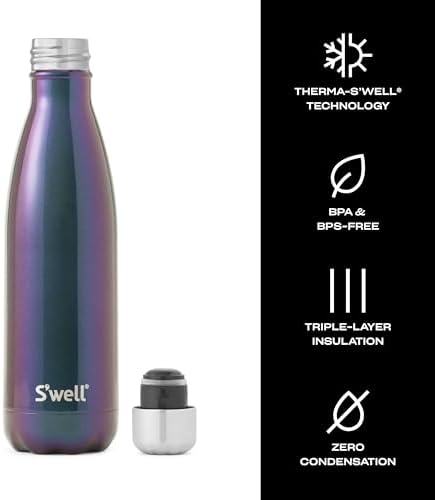 S’well Stainless Steel 17oz Water Bottle, Supernova Design, Triple-Layer Vacuum Insulation Keeps Drinks Cold 36 Hours and Hot 18 Hours, BPA Free
