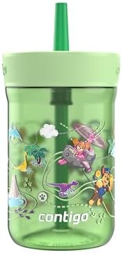 Contigo Leighton Straw Tumbler, 14 oz, Cool Lime (Dogs)