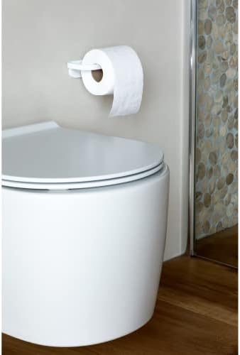 Brabantia Mindset Wall Mounted Toilet Roll Holder (Mineral Fresh White) Wide Opening, Bathroom Tissue Rack, Concealed Fixings, Anti-Rust Materials