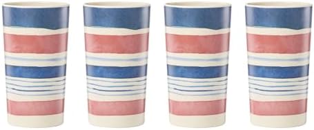 Oneida 24 Seven Stripe Melamine Tumblers, 16oz, Set of 4