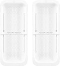 Blue Ginkgo Over Sink Colander, Extendable Kitchen Strainer, 2-Pack, White