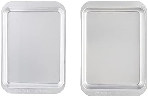 Nordic Ware Naturals 3 Piece Compact Pan Set, Toaster Oven, Counter Ovens, Air Fryer and Broiler Safe, Size for 1-2 Portions - Includes Baking Sheet, Broiling Rack and Rectangular Pan