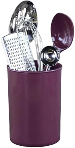 Reston Lloyd Calypso BasicsMultipurpose Cookware Storage Crock, Kitchen Countertop & Office Desk Organization, Durable & Food Safe BPA-Free Plastic, Plum