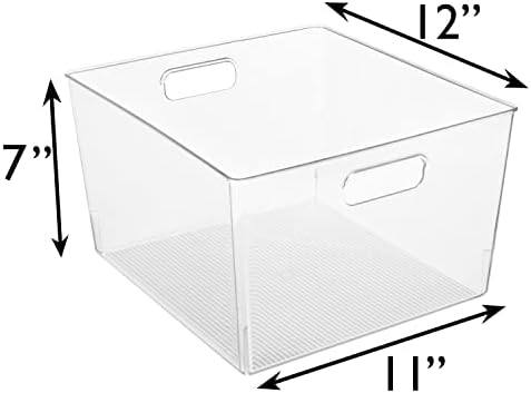 ClearSpace Clear Plastic Storage Bins for Kitchen, Fridge, Pantry, 6 Pack