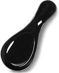 GDCZ Large Porcelain Spoon Rest for Kitchen Stove Top, Black