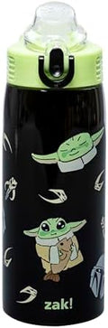 Zak Designs Star Wars Grogu Sage 19oz Leak-Proof Straw Kids Water Bottle