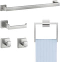 VEVOR Brushed Nickel Bathroom Hardware Set, 5 Pieces Bathroom Accessories Set, Stainless Steel 24 inch Towel Bar, Towel Rack, 2 Robe Towel Hooks, Toilet Paper Holder for Bath Room, Wall Mounted