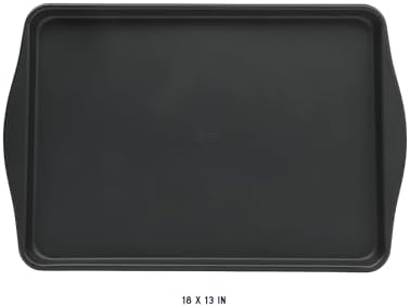 Oster Teston Nonstick Cookie Sheet, 18 x 13 Inch Carbon Steel Baking Pan, Matte Black, Warp-Resistant, PFAS-Free, Oven-Safe
