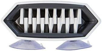 Cutlery Cleaner Brush, Suctioned in-Sink Silverware Scrubber, Non-Scratch Bristles, Easily Clean Utensils and Sharp Knives, Convenient Kitchen Gadget, White