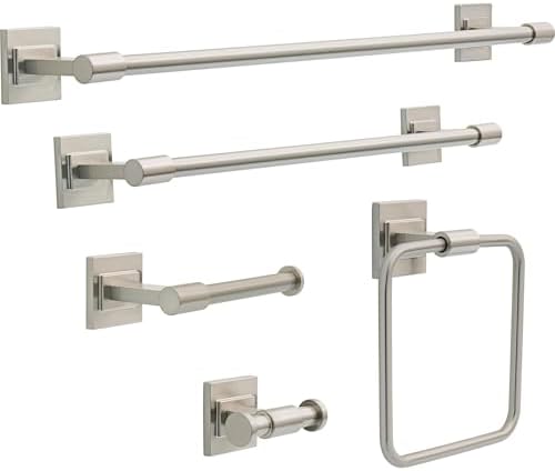 Delta Faucet McLaren (1-Pack) 24" Bathroom Towel Rack/Bar, SpotShield Brushed Nickel, Wall Mounted MCL24-BN