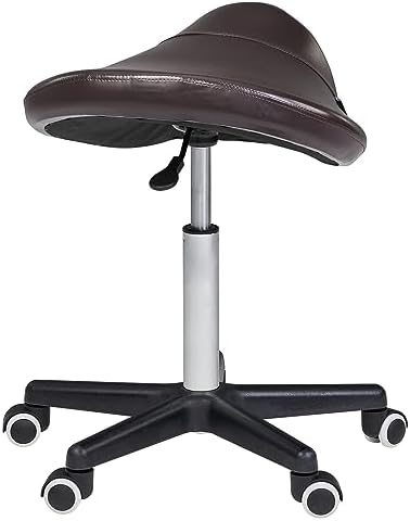Master Massage Ergonomic Saddle Chair-Saddle Stool- Hydraulic Swivel Rolling Chair-Salon Clinical Tattoo Dentist Clinic Stool, Spas, Salons Stools, Workshop Office-Coffee
