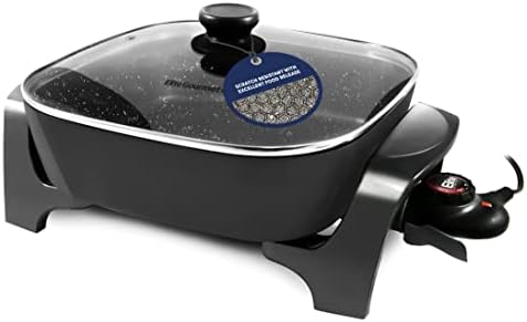 Elite Gourmet 7.5Qt Nonstick Electric Skillet, 12"x12", Extra-Deep 3.2"
