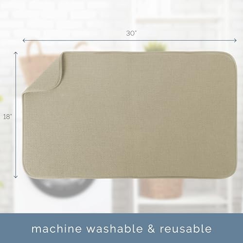 S&T INC. Dish Drying Mat, 18" x 30", Jumbo, Beige