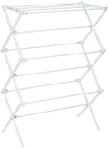 Honey-Can-Do Collapsible Laundry Drying Rack, Portable Clothes Rack, Space-Saving & Easy to Store Metal Garment Rack, Sturdy Clothes Dryer, Ideal for Small Spaces, Indoor & Outdoor Use, White