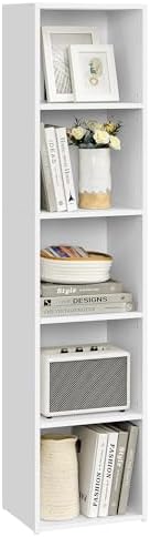 VASAGLE Bookshelf, 5-Tier Bookcase, 11.9 x 9.4 x 52.8 Inches