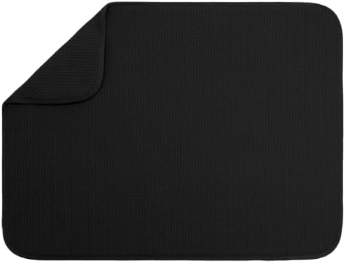 S&T INC. Dish Drying Mat, 18" x 24", XL, Black