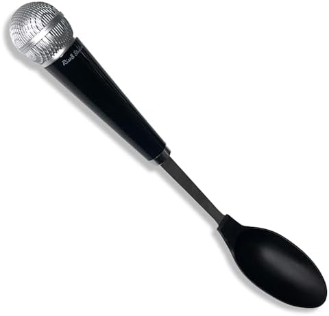 Microphone Spoon Kitchen Utensil - Fun Novelty Cooking Gadget & Unique Gift for Musicians, Singers, Karaoke Stars - Music Themed Housewares