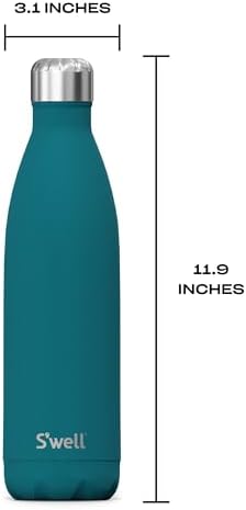 S'well Stainless Steel Water Bottle, 25oz, Peacock Blue, Triple Layered Vacuum Insulated Containers Keeps Drinks Cold for 48 Hours and Hot for 24, BPA Free, Perfect for On the Go