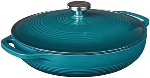 Lodge Essential Enamel Cast Iron Braiser, 3.6 Quart, Lagoon