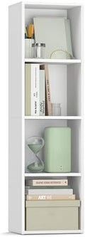 VASAGLE Bookshelf, 4-Tier Bookcase, 11.8 x 9.5 x 41.7 Inches