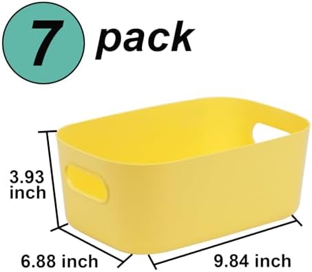ZEXALOR 7PCS Drawer Organizer Bins, Small Plastic Storage Bins Storage Containers for Snack Makeup Kitchen Pantry Bathroom Cabinet Organization and Storage Bin Organizing Boxes