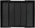 Utoplike Bamboo Drawer Organizer Kitchen Utensils, Silverware Tray Black
