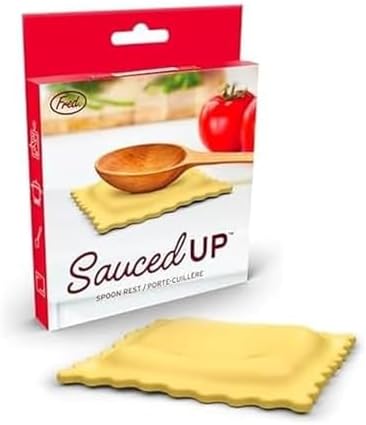 Genuine Fred SAUCED UP Ravioli Spoon Rest - Easy to Clean - Fun Kitchen Gadgets and Accessories - Stocking Stuffers & White Elephant Gifts - Great Gift for Home Cooks and Pasta Lovers
